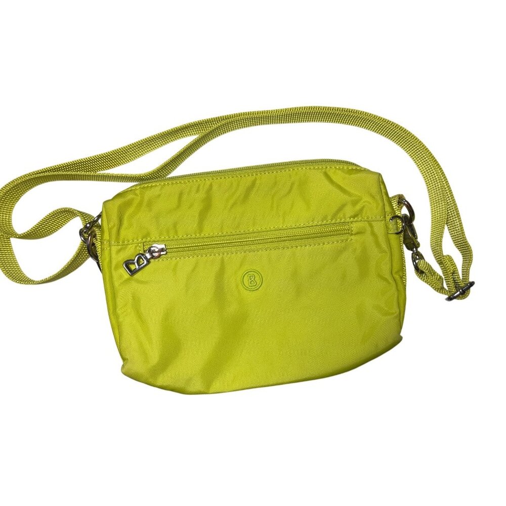 Müller & Meirer Yellow Nylon Crossbody Bag W/ Adjustable Strap & Zipper Pockets